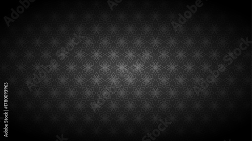 White lily flower pattern modern, minimal line art and black background