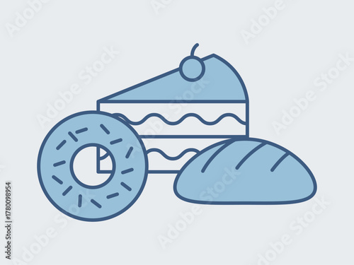 Bakery icon. Supermarket icon vector. Outline vector icons. Flat illustration concept.