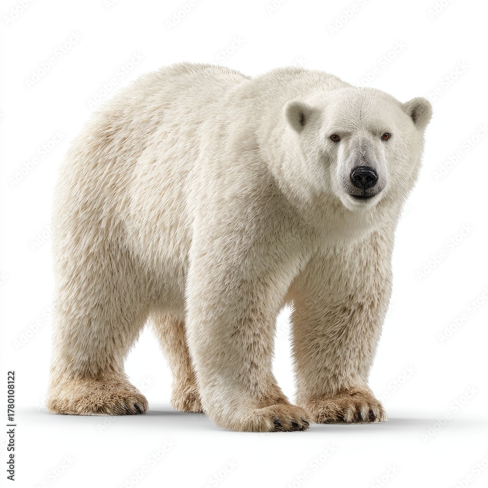 Fototapeta premium Stunning hyperrealistic polar bear portrait arctic environment gigapixel scale wildlife photography detailed close-up view