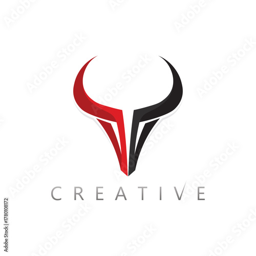 Monoline horn vector logo design for minimal branding and elegant wildlife concept