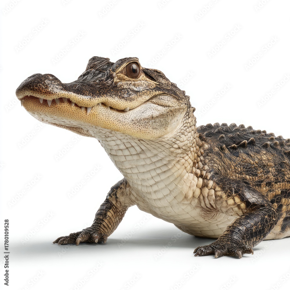 Fototapeta premium Action-packed encounter alligator in a hyperrealistic gigapixel scene nature environment close-up view
