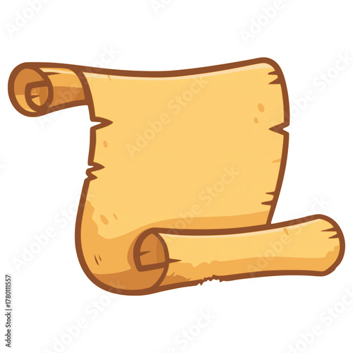 Ancient papyrus old scrolls vintage retro history flat color vector illustration template design