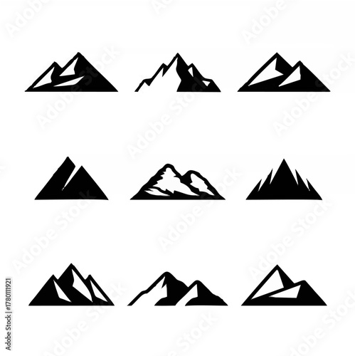 Mountain vector, rocks and pe...