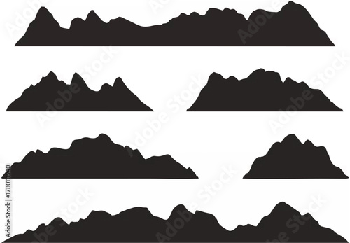 Mountains silhouettes on the ...