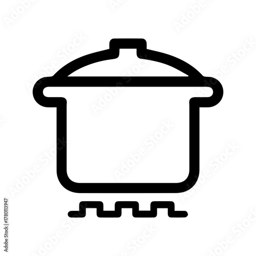 Cooking pot on stove icon