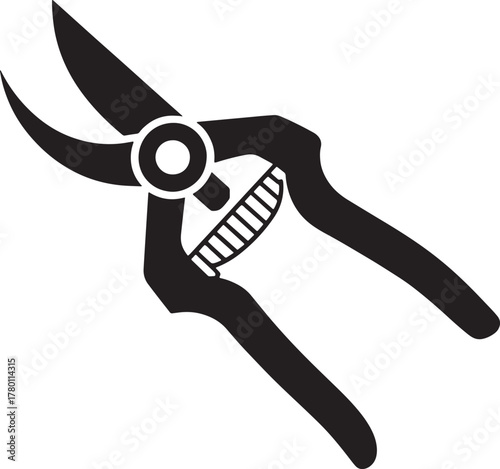 Pruning Shears Silhouette for Gardening and Landscaping Design Vector