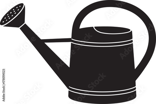 Watering Can Silhouette for Gardening Hydration Equipment, Irrigation Tool for Plants