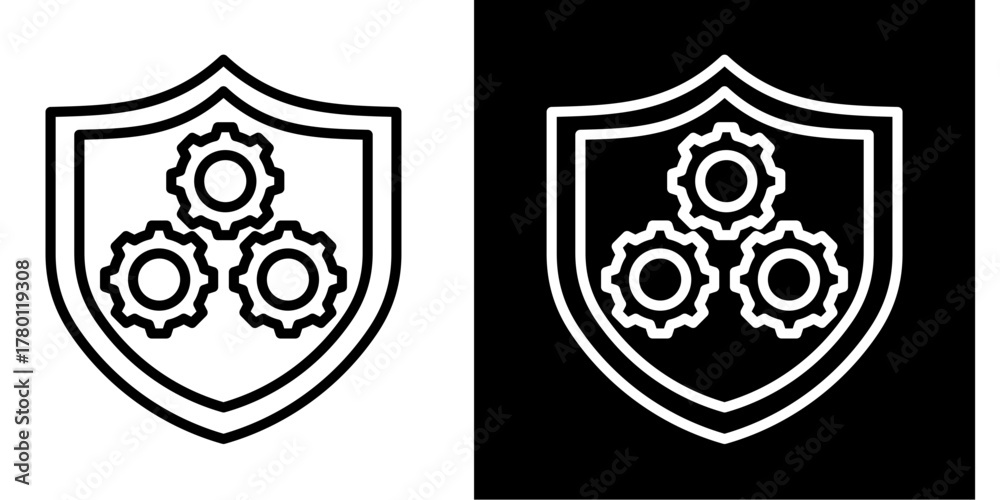 Fototapeta premium System Security Icon Set White Style Collection