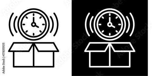 Time Management Icon Set White Style Collection