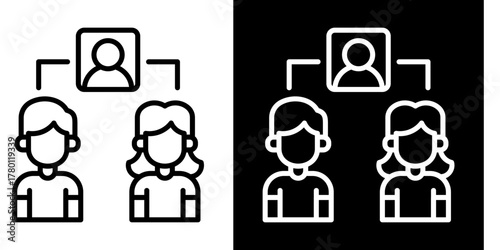 Team Collaboration Icon Set White Style Collection