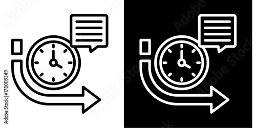 Project Deadline Icon Set White Style Collection