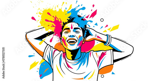 Joyful Celebration A Burst of Colors and Laughter for Holi Festival