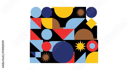 Abstract Geometric Composition A Colorful Mosaic of Shapes and Forms for Artistic Design