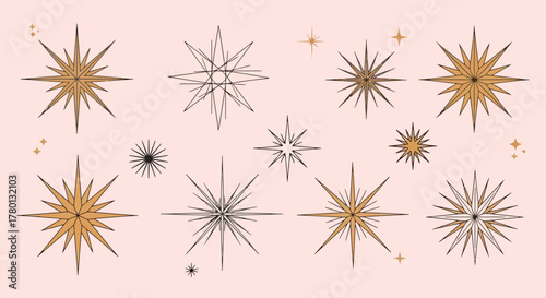 Celestial Sparkle Decorative Starbursts Collection for Festive Designs