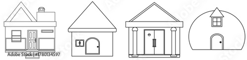 Set of Home, House, Real estate vector icon illustration