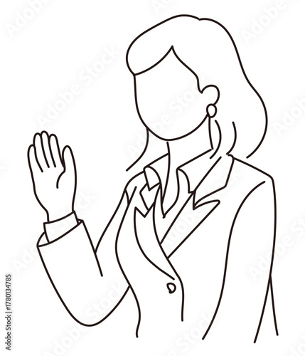 シンプルな女性政治家・リーダーのイラスト