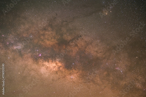 Night sky space background, Starry universe in dark blue sky, Milky way galaxy with stardust field in deep universe