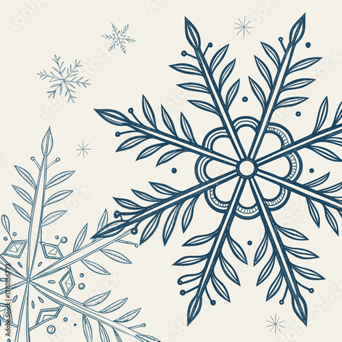 Elegant snowflakes, a winter season design