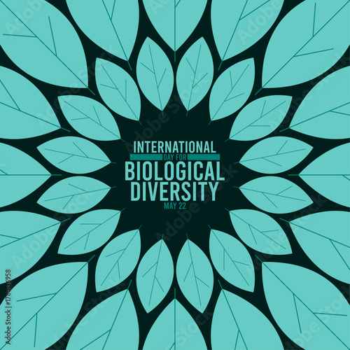 International day for biological diversity. Vector illustration of leaves. May 22. Flat design vector illustration.