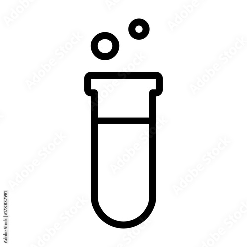 Test Tube Vector Line Icon Design