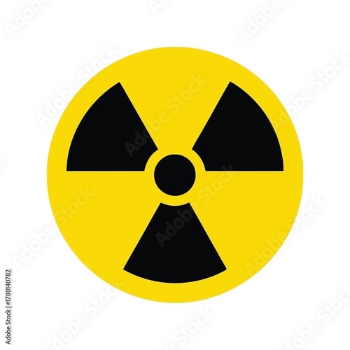 Radioactive symbol vector illustration nuclear hazard warning icon radiation danger sign