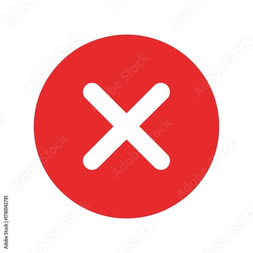 Red x mark vector illustration cross symbol no sign cancel icon warning graphic isolated eps