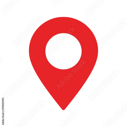 Red map pin icon vector location marker navigation symbol point of interest gps pointer