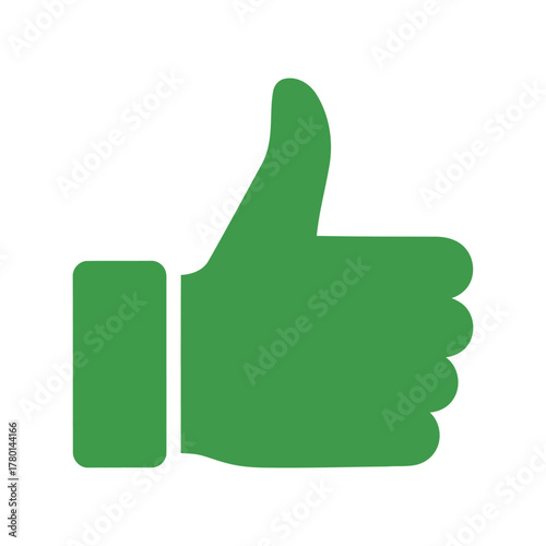 Green thumbs up icon vector approval symbol positive feedback success gesture good job agreement sign