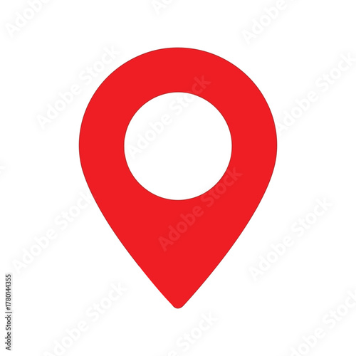 Red map pin icon location marker navigation symbol destination point gps pointer isolated vector graphic