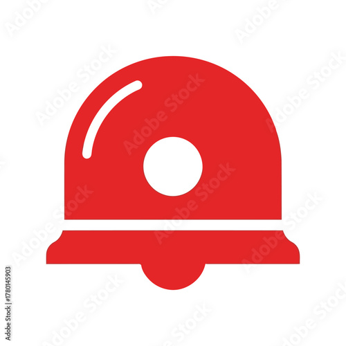 Red hard hat vector illustration construction safety helmet worker protection gear industrial headgear engineering icon
