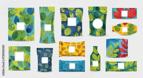 Nature-Inspired Packaging Designs with Abstract Leaf Patterns