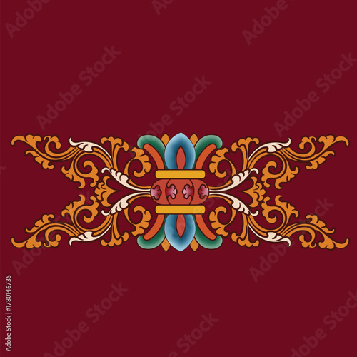 Tibetan Design Illustration art, Tibetan Vector Art, Wallpaper Design, TIbetan art