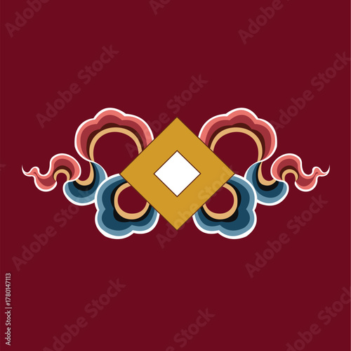 Tibetan Design Illustration art, Tibetan Vector Art, Wallpaper Design, TIbetan art