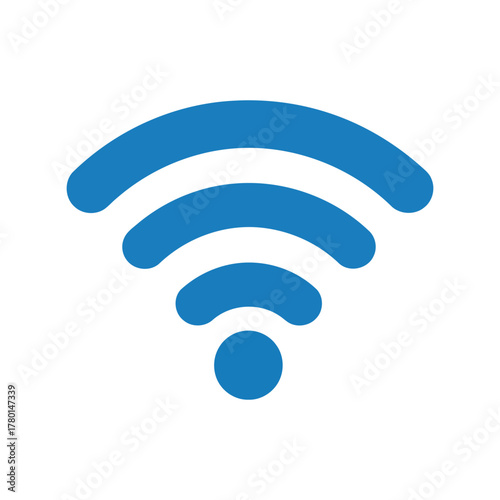 Blue wi fi signal icon wireless internet connection symbol network technology graphic