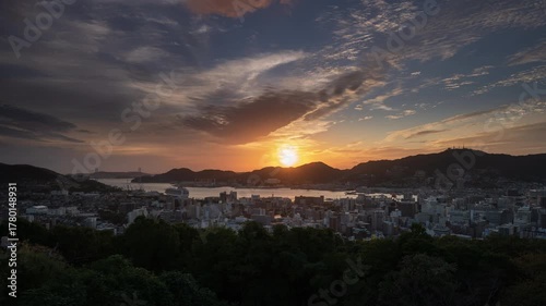 長崎夜景のタイムラプス