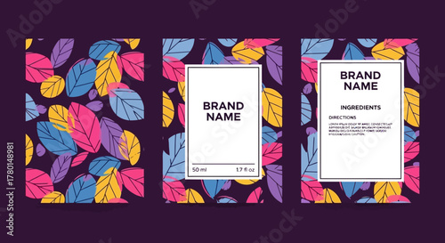 Colorful Leaf Pattern Product Packaging Designs for Natural Brand