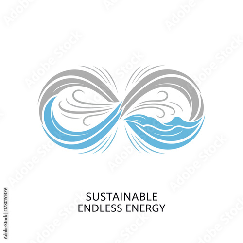 Infinity symbol representing sustainable endless energy concept.