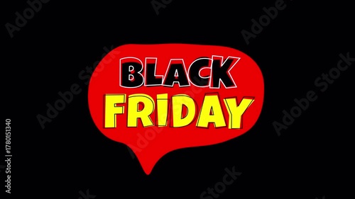 black friday sticker animation video footage alpha channel
