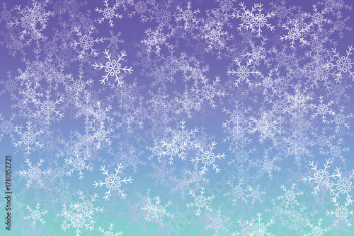 Snowflake pattern background with gradient colors a winter themed design element. EPS vector illustration