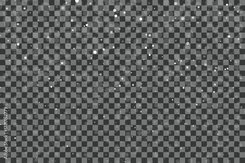 Falling snow vector background realistic snowfall illustration with transparent effect perfect for winter holiday designs and seasonal graphics