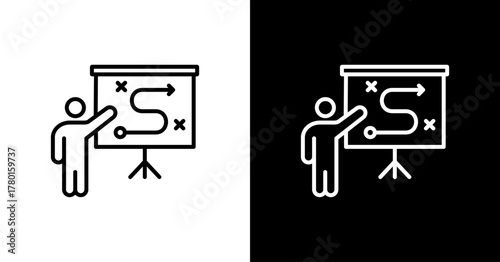 Strategy  White Icon Set Design