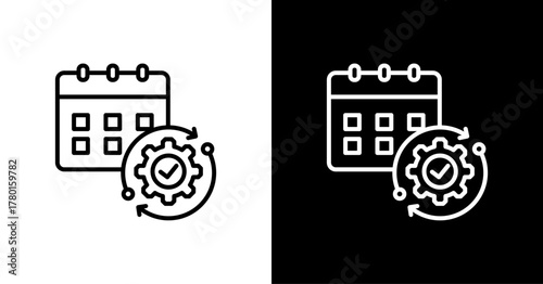 Schedule  White Icon Set Design