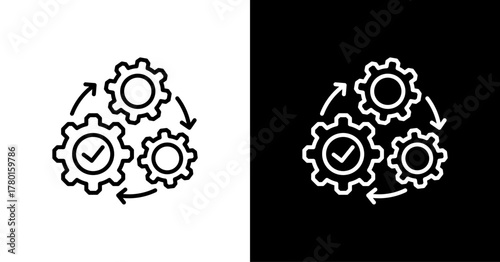 Organizational Change  White Icon Set Design
