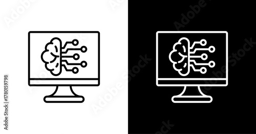 Digital Transformation  White Icon Set Design