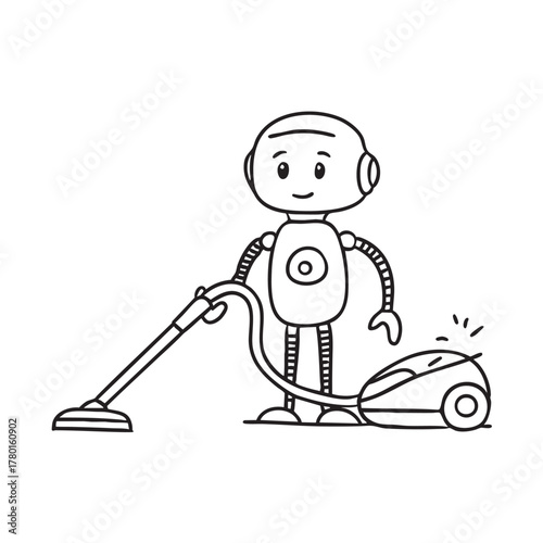 Robot cleaner with a vacuum cleaner