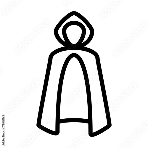 Invisibility Cloak Vector Line Icon Design