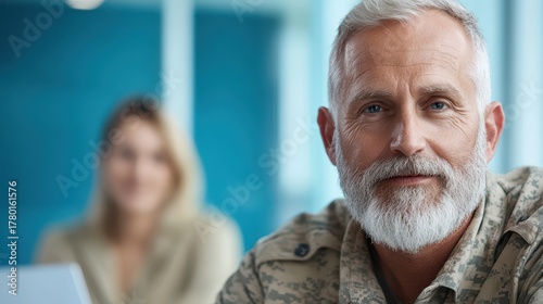 Veteran Meeting with Caseworker to Discuss Eligibility and Benefits