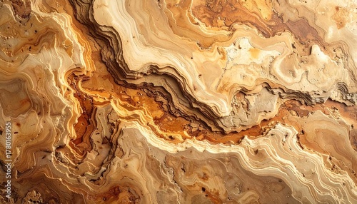 Wallpaper Mural Textured Marble Surface with Swirling Patterns of Brown and Beige Hues in Soft Lighting Studio Setting Torontodigital.ca