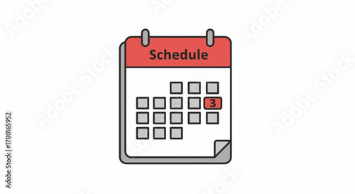 Calendar icon illustration symbolizing planning, scheduling and time management