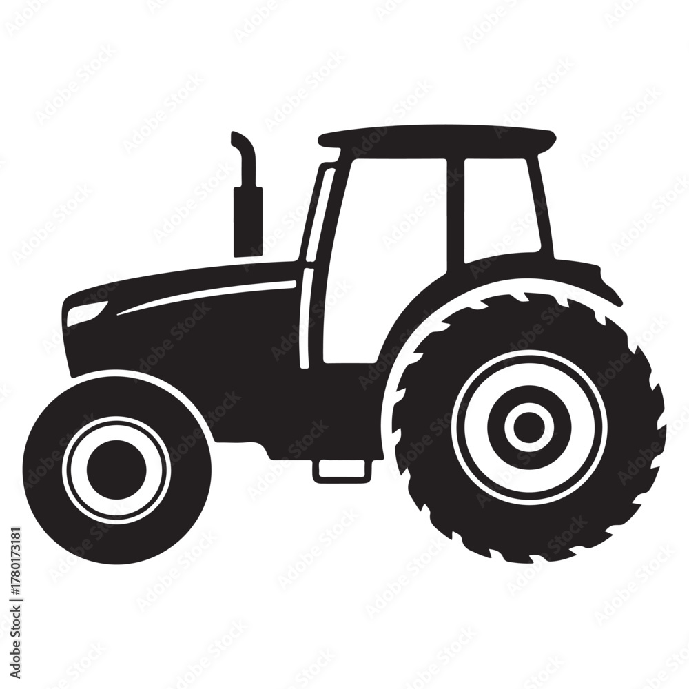 Obraz premium silhouette of a farm tractor